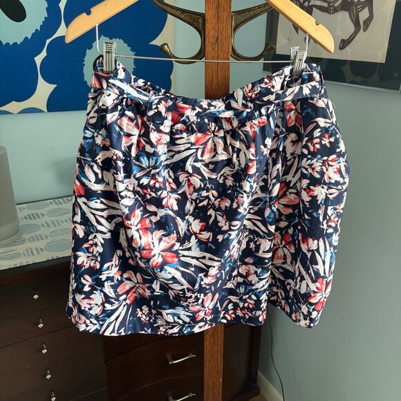 St. John's Bay Active Plus Size Athletic Skort w/ Tie Belt, Blue Floral Print 2X - Picture 4 of 6